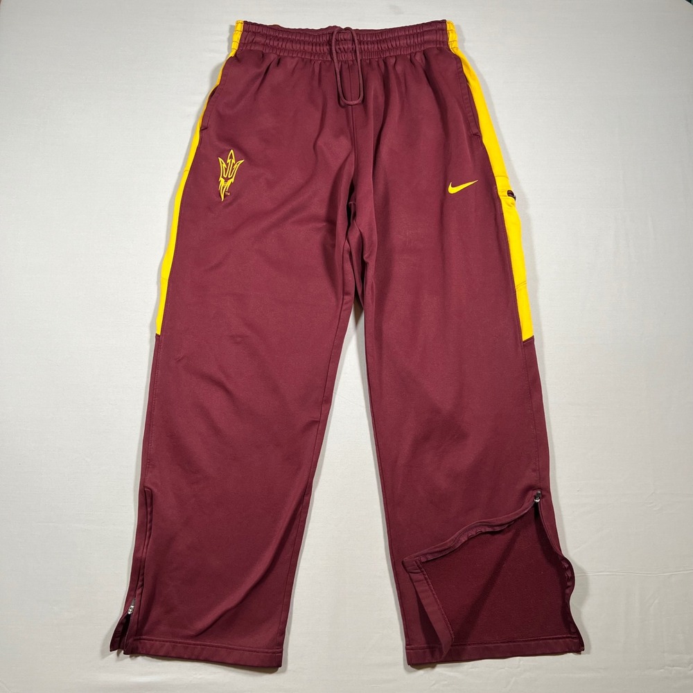 Nike Arizona State Sun Devils Therma-FIT Track Pants Mens Large Maroon Gold ASU